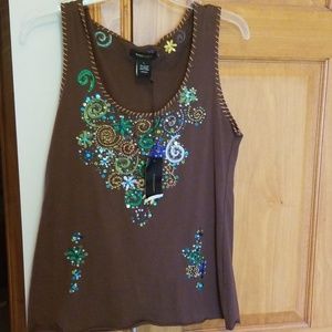 Womens BCBG embroidered tank